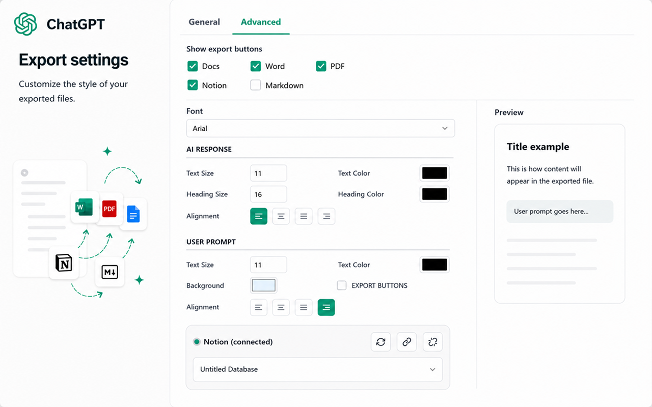 Advanced Export Settings