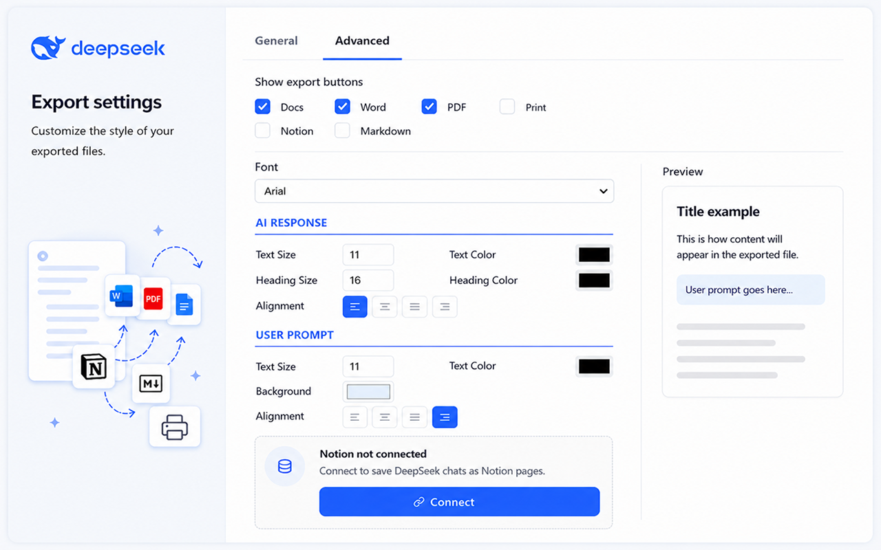 Advanced Export Settings
