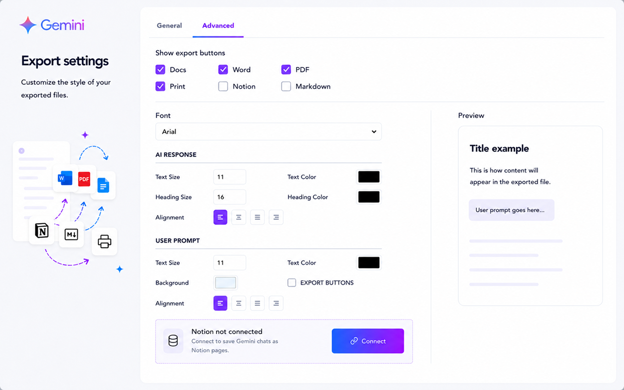 Advanced Export Settings