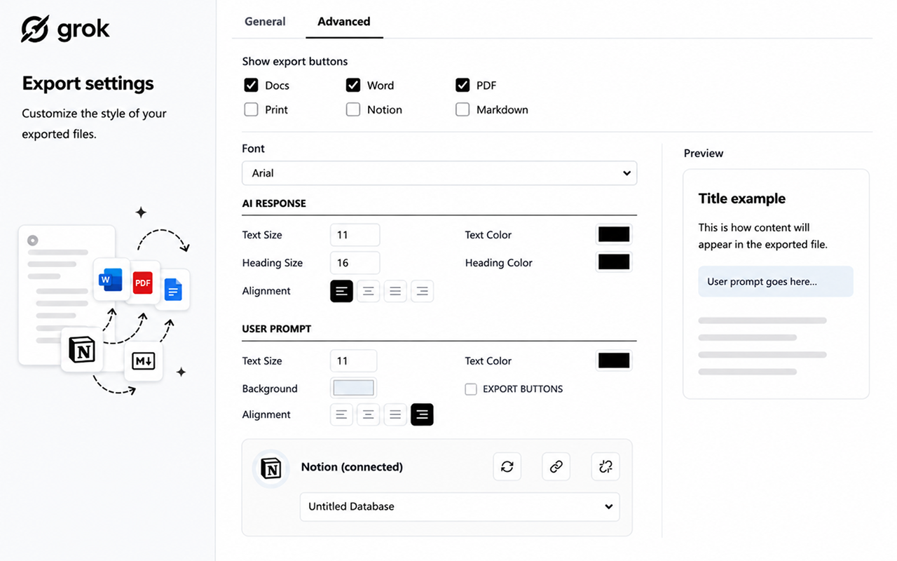 Advanced Export Settings