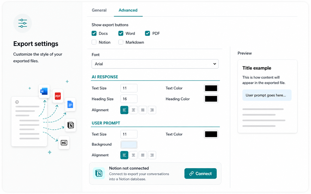 Advanced Export Settings